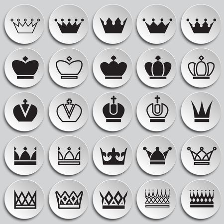 Crown set on plates background for graphic and web design, Modern simple vector sign. Internet concept. Trendy symbol for website design web button or mobile appのイラスト素材