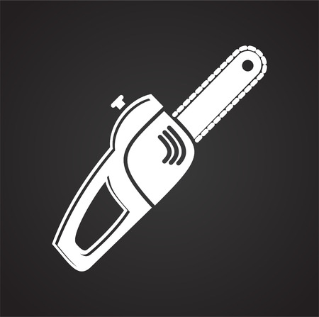 Tool saw icon on black background for graphic and web design, Modern simple vector sign. Internet concept. Trendy symbol for website design web button or mobile appのイラスト素材