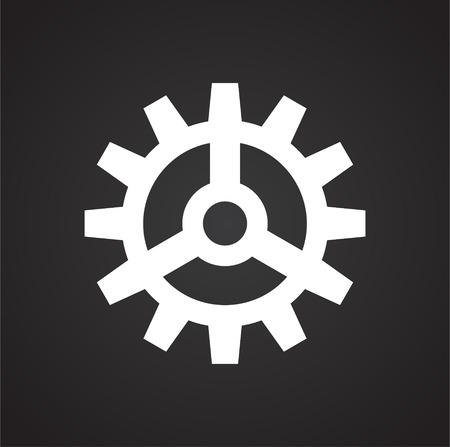 Gear icon on black background for graphic and web design, Modern simple vector sign. Internet concept. Trendy symbol for website design web button or mobile appのイラスト素材