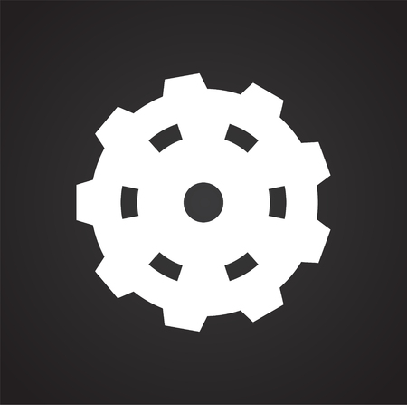 Gear icon on black background for graphic and web design, Modern simple vector sign. Internet concept. Trendy symbol for website design web button or mobile appのイラスト素材