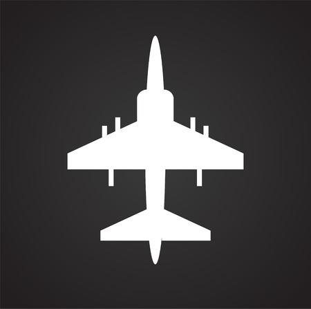 Airplane icons on black background for graphic and web design, Modern simple vector sign. Internet concept. Trendy symbol for website design web button or mobile appのイラスト素材