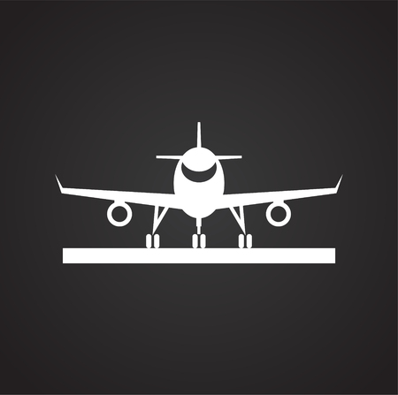 Airplane icons on black background for graphic and web design, Modern simple vector sign. Internet concept. Trendy symbol for website design web button or mobile appのイラスト素材