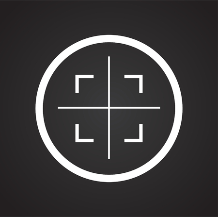 Target icon set on black background for graphic and web design, Modern simple vector sign. Internet concept. Trendy symbol for website design web button or mobile appのイラスト素材