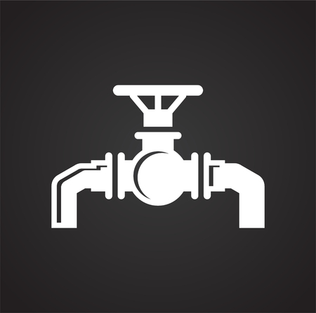 Oil refining industry icon on black background for graphic and web design, Modern simple vector sign. Internet concept. Trendy symbol for website design web button or mobile appのイラスト素材