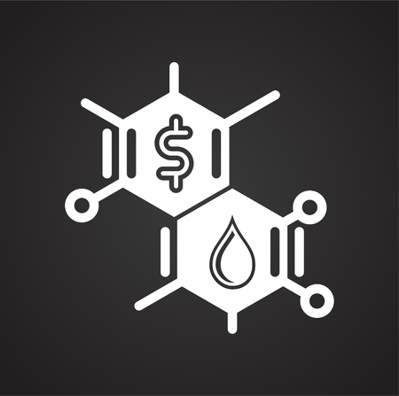 Oil icon on black background for graphic and web design, Modern simple vector sign. Internet concept. Trendy symbol for website design web button or mobile appのイラスト素材