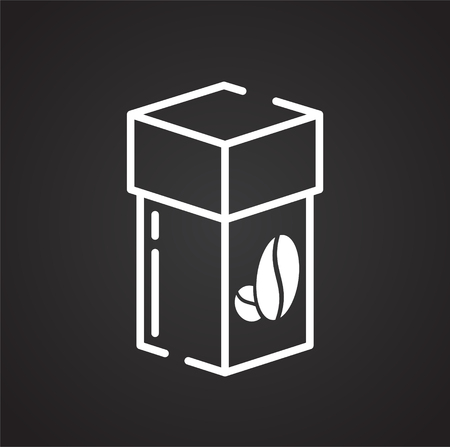 Coffee outline icon on black background for graphic and web design, Modern simple vector sign. Internet concept. Trendy symbol for website design web button or mobile appのイラスト素材
