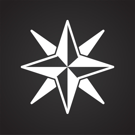 Navigation compass icon on black background for graphic and web design, Modern simple vector sign. Internet concept. Trendy symbol for website design web button or mobile appのイラスト素材