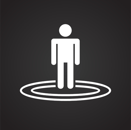 Checkpoint person icon on black background for graphic and web design, Modern simple vector sign. Internet concept. Trendy symbol for website design web button or mobile appの写真素材
