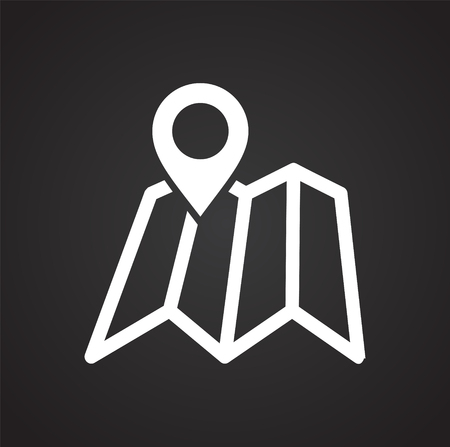 Navigation icon on black background for graphic and web design, Modern simple vector sign. Internet concept. Trendy symbol for website design web button or mobile appのイラスト素材