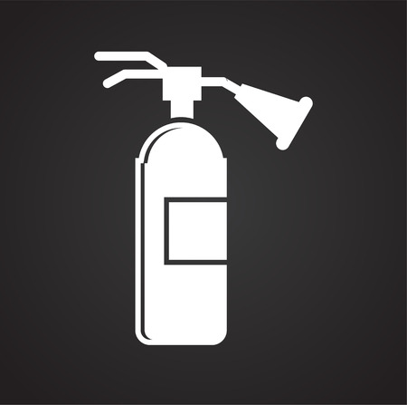 Car fire extinguisher icon on black background for graphic and web design, Modern simple vector sign. Internet concept. Trendy symbol for website design web button or mobile appのイラスト素材