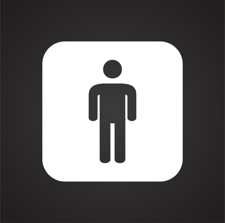 Restroom male icon on black background for graphic and web design, Modern simple vector sign. Internet concept. Trendy symbol for website design web button or mobile appの写真素材