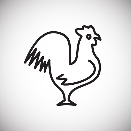 Chicken line icon on white background for graphic and web design, Modern simple vector sign. Internet concept. Trendy symbol for website design web button or mobile appの写真素材