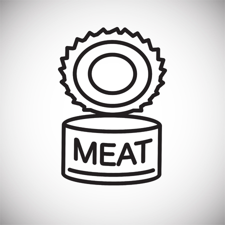 Canned meat line icon on white background for graphic and web design, Modern simple vector sign. Internet concept. Trendy symbol for website design web button or mobile appの写真素材