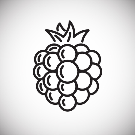 Raspberry line icon on white background for graphic and web design, Modern simple vector sign. Internet concept. Trendy symbol for website design web button or mobile appの写真素材