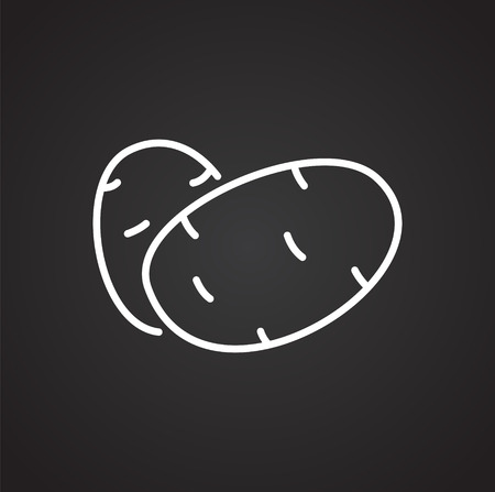 Potato line icon on black background for graphic and web design, Modern simple vector sign. Internet concept. Trendy symbol for website design web button or mobile appのイラスト素材