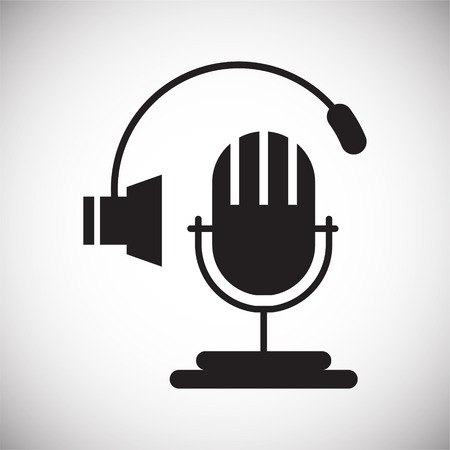 Microphone icon on white background for graphic and web design, Modern simple vector sign. Internet concept. Trendy symbol for website design web button or mobile appのイラスト素材