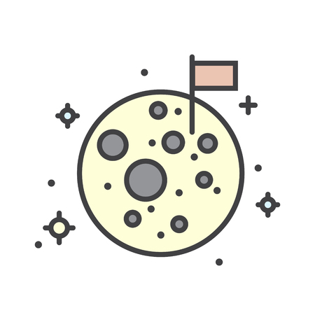 Moon color icon on white background for graphic and web design, Modern simple vector sign. Internet concept. Trendy symbol for website design web button or mobile appの写真素材