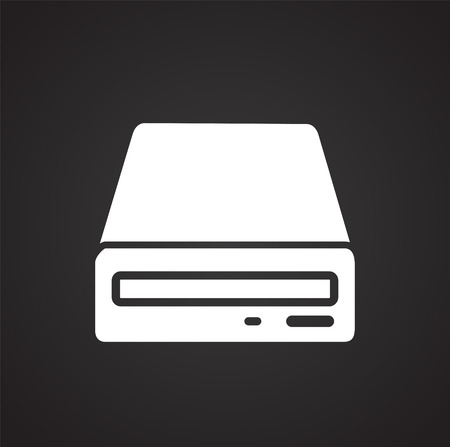 Data storage device icon on black background for graphic and web design, Modern simple vector sign. Internet concept. Trendy symbol for website design web button or mobile appのイラスト素材