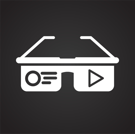 Virtual reality goggles icon on black background for graphic and web design, Modern simple vector sign. Internet concept. Trendy symbol for website design web button or mobile appのイラスト素材