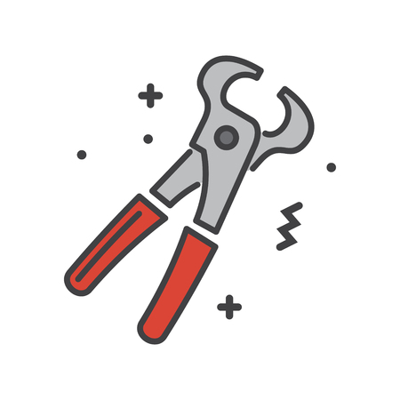 Tool pliers line icon on white background for graphic and web design, Modern simple vector sign. Internet concept. Trendy symbol for website design web button or mobile appのイラスト素材