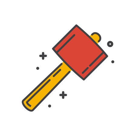 Tool hammer line icon on white background for graphic and web design, Modern simple vector sign. Internet concept. Trendy symbol for website design web button or mobile appのイラスト素材