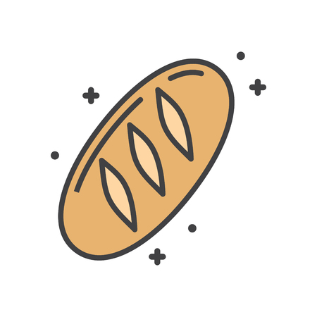 Bread outline icon on white background for graphic and web design, Modern simple vector sign. Internet concept. Trendy symbol for website design web button or mobile appの写真素材