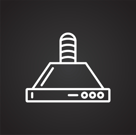 Extractor line icon on black background for graphic and web design, Modern simple vector sign. Internet concept. Trendy symbol for website design web button or mobile appの写真素材