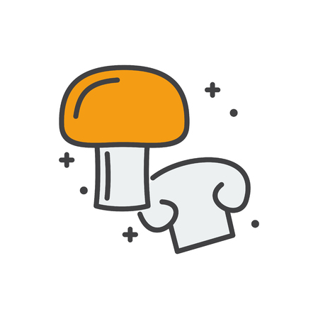 Mushroom line icon on white background for graphic and web design, Modern simple vector sign. Internet concept. Trendy symbol for website design web button or mobile appのイラスト素材