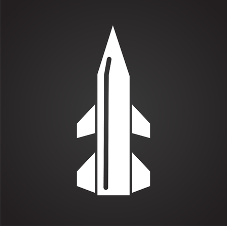 Missile icon on color circles white background for graphic and web design, Modern simple vector sign. Internet concept. Trendy symbol for website design web button or mobile appの写真素材