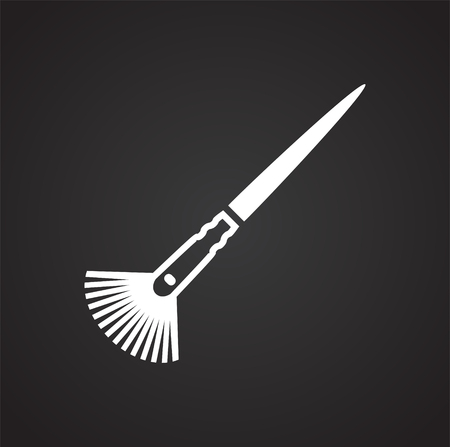 Brush icons set on black background for graphic and web design, Modern simple vector sign. Internet concept. Trendy symbol for website design web button or mobile appの写真素材