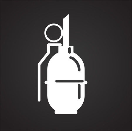 Grenade icon on color circles white background for graphic and web design, Modern simple vector sign. Internet concept. Trendy symbol for website design web button or mobile appのイラスト素材