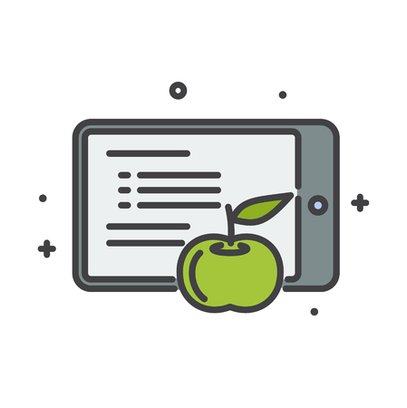 E-Learning line icon on white background for graphic and web design, Modern simple vector sign. Internet concept. Trendy symbol for website design web button or mobile appのイラスト素材