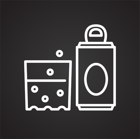 Fizzy drink icon on black background for graphic and web design, Modern simple vector sign. Internet concept. Trendy symbol for website design web button or mobile appの写真素材
