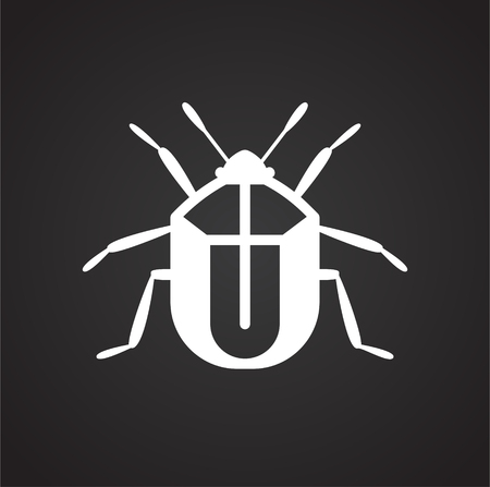 Pest icon on black background for graphic and web design, Modern simple vector sign. Internet concept. Trendy symbol for website design web button or mobile appの写真素材