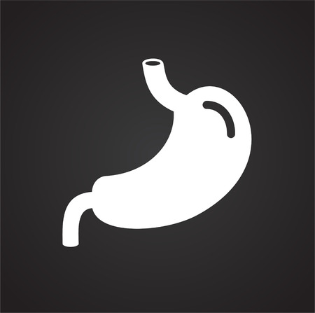 Stomach icon on black background for graphic and web design, Modern simple vector sign. Internet concept. Trendy symbol for website design web button or mobile appのイラスト素材