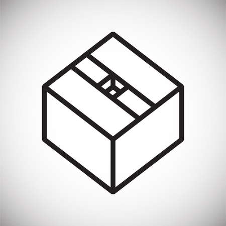 Box line icon on black background for graphic and web design, Modern simple vector sign. Internet concept. Trendy symbol for website design web button or mobile appのイラスト素材