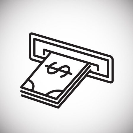 Cash dollar line icon on white background for graphic and web design, Modern simple vector sign. Internet concept. Trendy symbol for website design web button or mobile appのイラスト素材