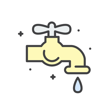 Water valve line icon on white background for graphic and web design, Modern simple vector sign. Internet concept. Trendy symbol for website design web button or mobile appの写真素材