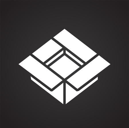 Box icon on black background for graphic and web design, Modern simple vector sign. Internet concept. Trendy symbol for website design web button or mobile appの写真素材