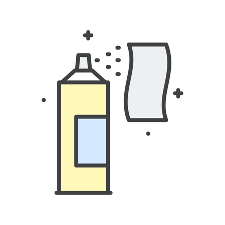 Cleaning agents line icon on white background for graphic and web design, Modern simple vector sign. Internet concept. Trendy symbol for website design web button or mobile appの写真素材