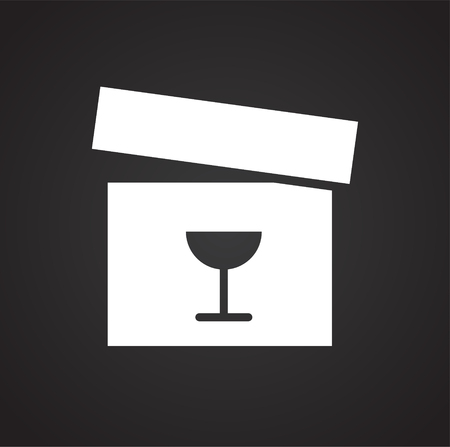 Box icon on black background for graphic and web design, Modern simple vector sign. Internet concept. Trendy symbol for website design web button or mobile appの写真素材