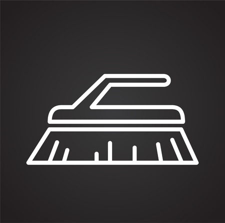 Brush line icon on black background for graphic and web design, Modern simple vector sign. Internet concept. Trendy symbol for website design web button or mobile appのイラスト素材