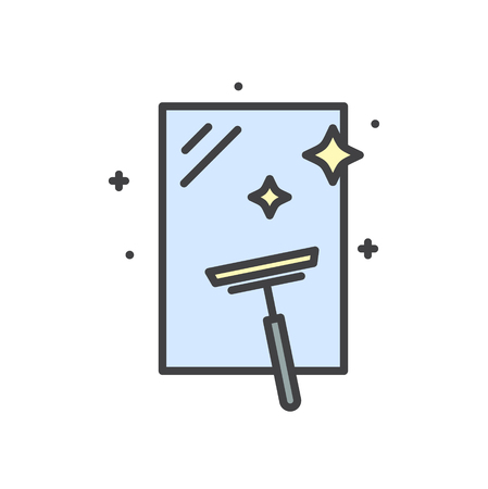 Glass cleaning line icon on white background for graphic and web design, Modern simple vector sign. Internet concept. Trendy symbol for website design web button or mobile appのイラスト素材
