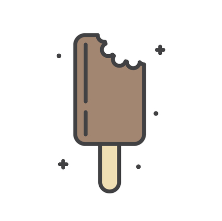 Icecream line icon on white background for graphic and web design, Modern simple vector sign. Internet concept. Trendy symbol for website design web button or mobile appのイラスト素材