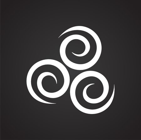 Wind icon on black background for graphic and web design, Modern simple vector sign. Internet concept. Trendy symbol for website design web button or mobile appの写真素材