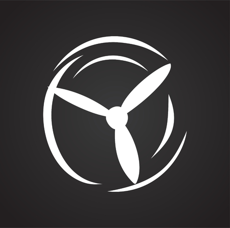 Wind icon on black background for graphic and web design, Modern simple vector sign. Internet concept. Trendy symbol for website design web button or mobile appの写真素材