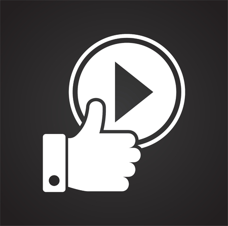 Video blog feedback icon on black background for graphic and web design, Modern simple vector sign. Internet concept. Trendy symbol for website design web button or mobile appのイラスト素材