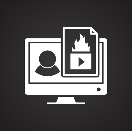 Video blogging icon on black background for graphic and web design, Modern simple vector sign. Internet concept. Trendy symbol for website design web button or mobile appの写真素材