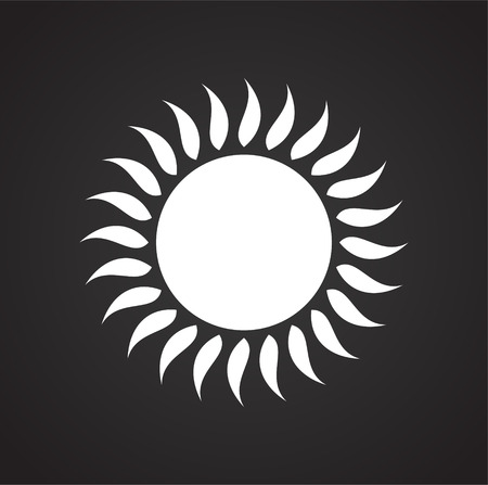Sun icon on black background for graphic and web design, Modern simple vector sign. Internet concept. Trendy symbol for website design web button or mobile appの写真素材