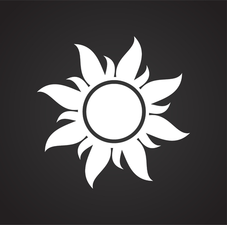 Sun icon on black background for graphic and web design, Modern simple vector sign. Internet concept. Trendy symbol for website design web button or mobile appの写真素材